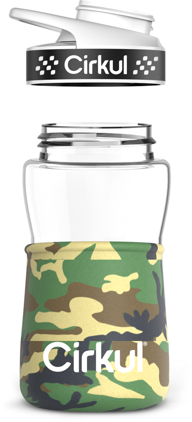 Add-on: 12oz. Plastic Bottle & Comfort Grip Lid + 12oz. Chill Sleeve