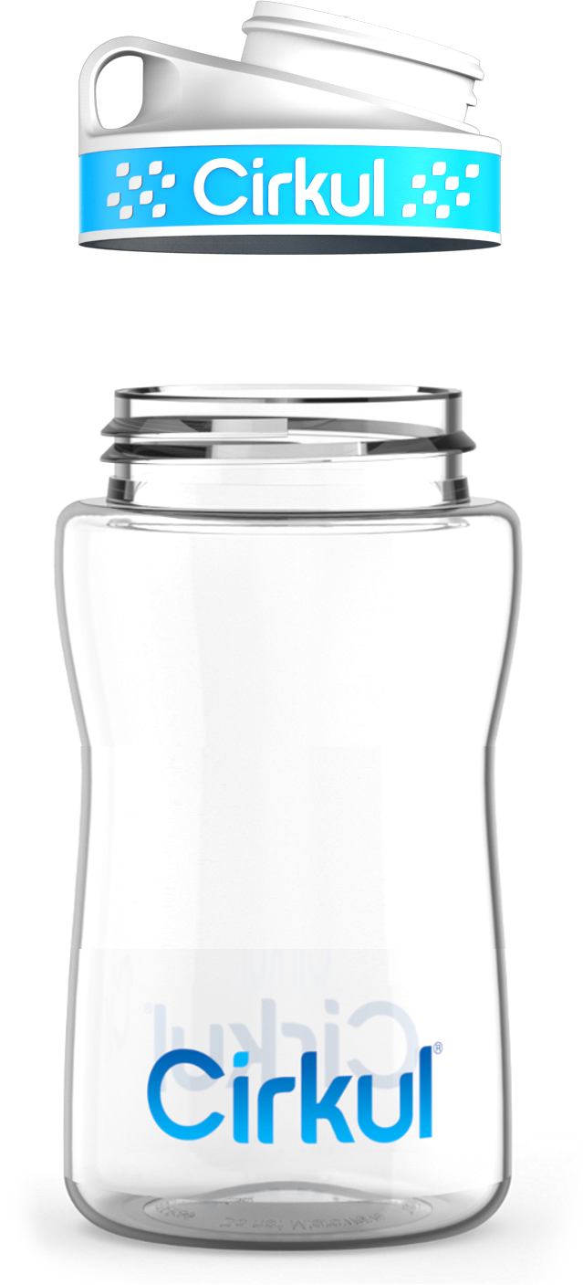 Custom 12oz. Plastic Bottle & Comfort Grip Lid