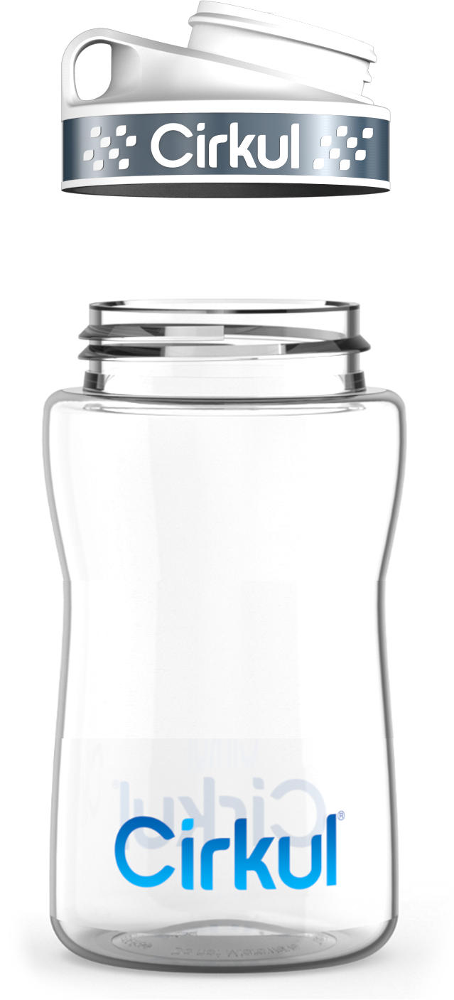 Custom 12oz. Plastic Bottle & Comfort Grip Lid