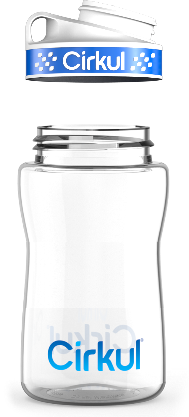 Custom 12oz. Plastic Bottle & Comfort Grip Lid