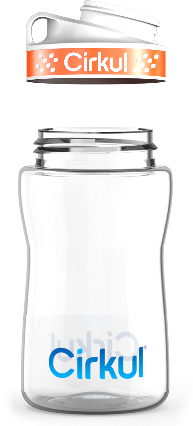 Custom 12oz. Plastic Bottle & Comfort Grip Lid