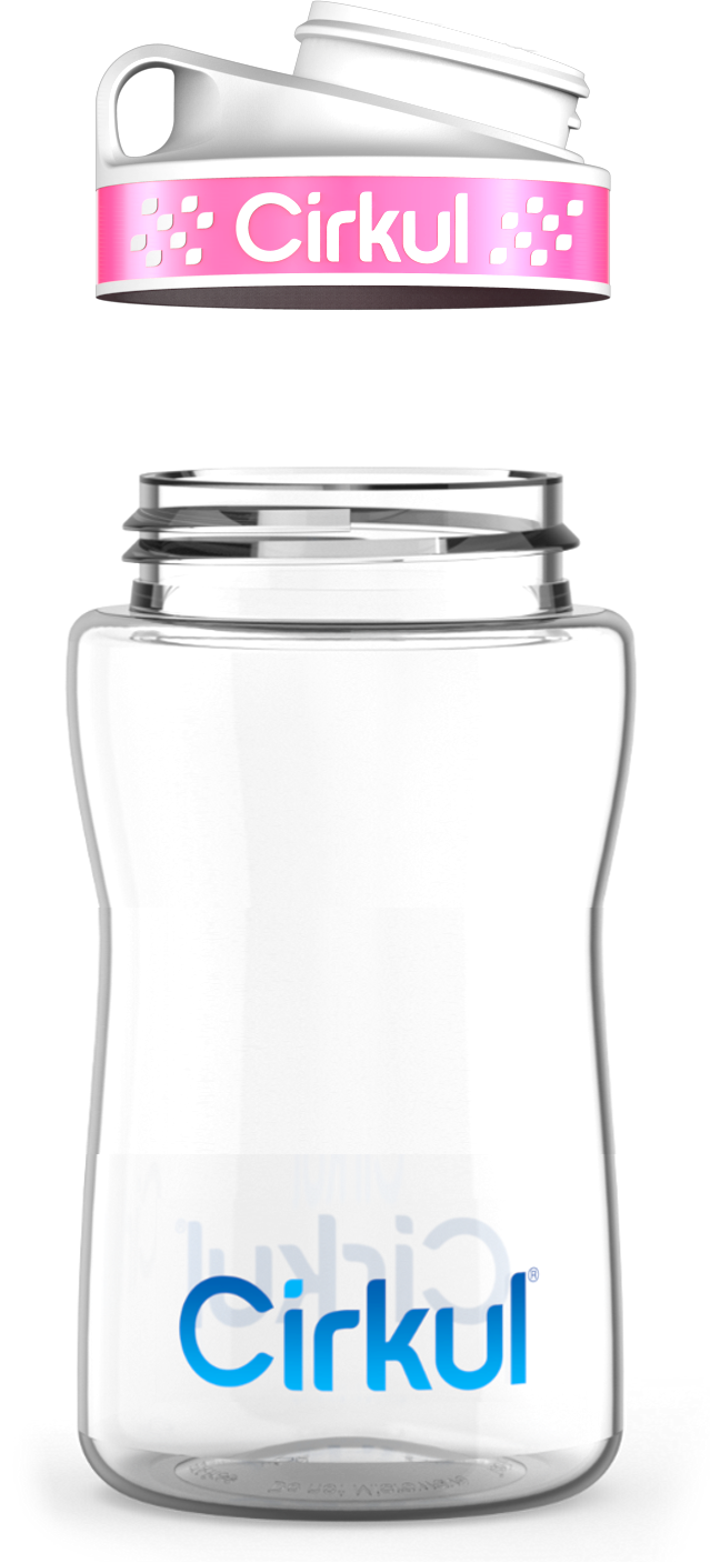 Custom 12oz. Plastic Bottle & Comfort Grip Lid