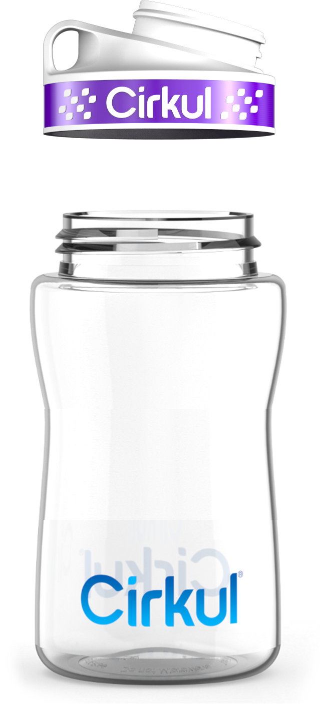 Custom 12oz. Plastic Bottle & Comfort Grip Lid