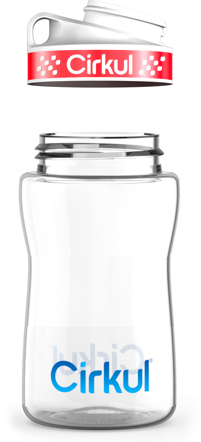 Custom 12oz. Plastic Bottle & Comfort Grip Lid