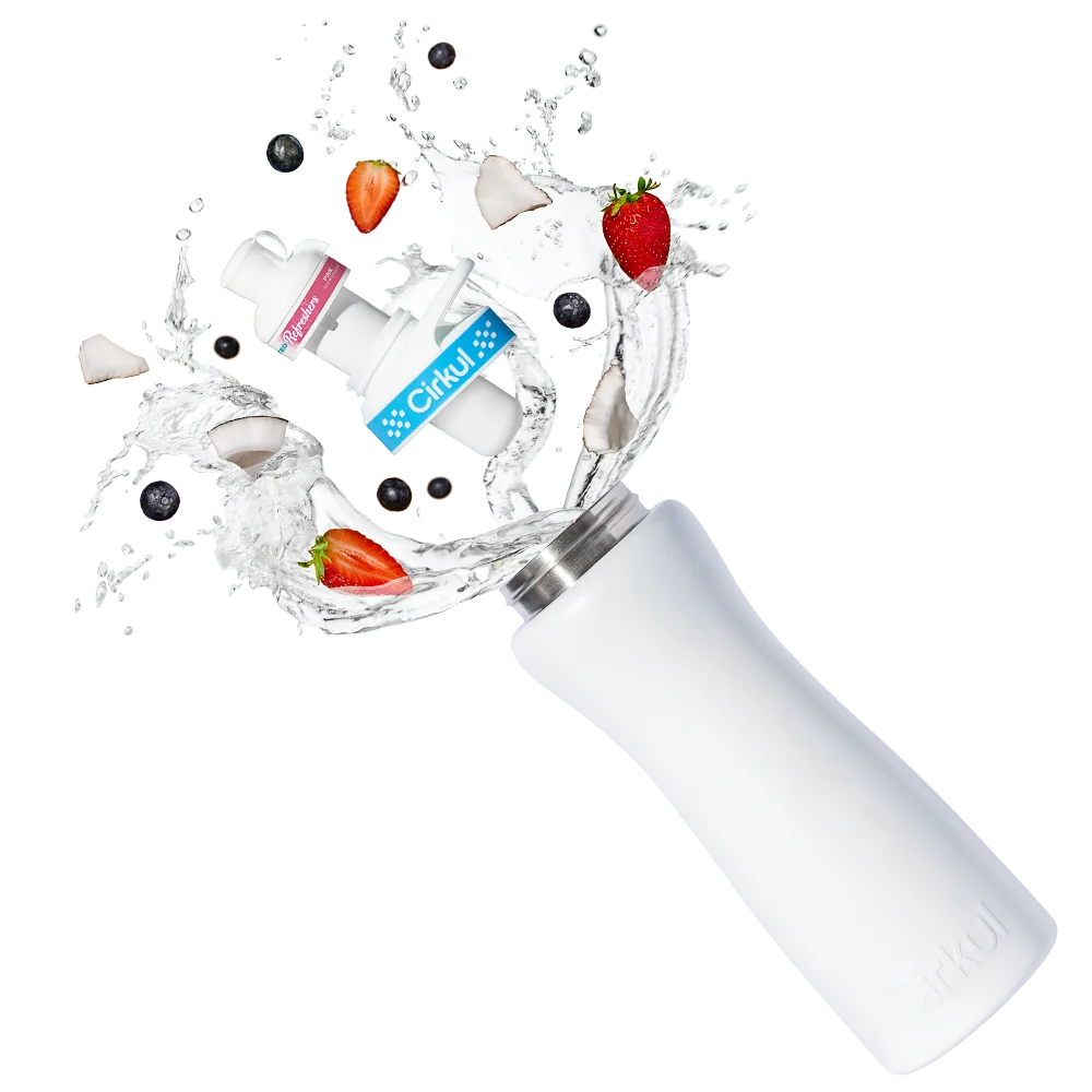 22oz. White Stainless Steel Bottle & Comfort-Grip Lid