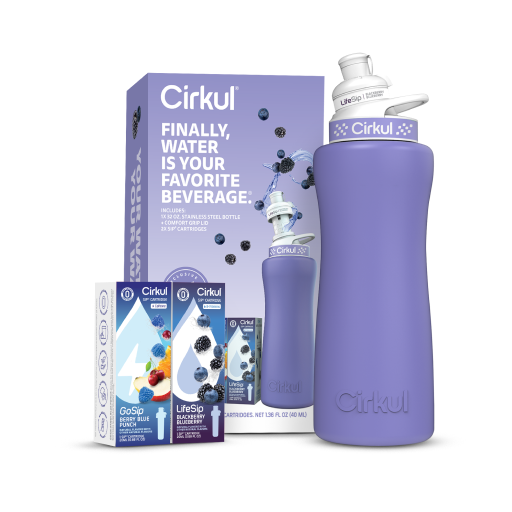 32oz. Matte Periwinkle Stainless Steel Bottle Starter Kit