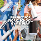 22oz. White Stainless Steel Bottle & Comfort-Grip Lid